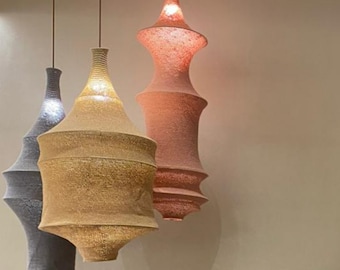 Crochet Light | Boho Light | Crochet Ceiling FIxture | Crochet Pendant Light |  Crochet Lampshade | Crochet Lighting | Boho Lampshade