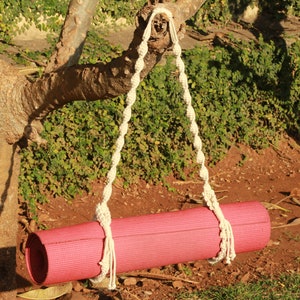 Handwoven Macrame Yoga Mat Strap: Adjustable Cotton Carrier