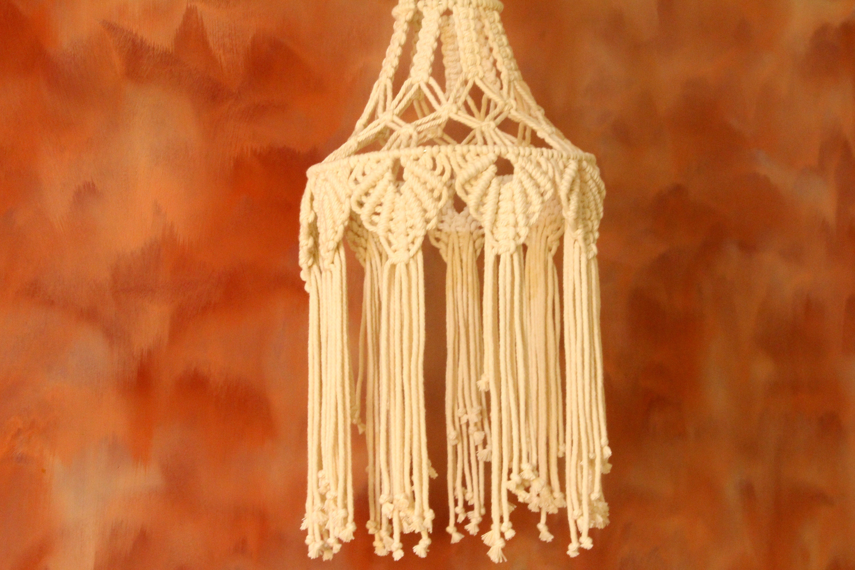 Boho Chandelier Macrame Lampshade Boho Light Macrame Etsy
