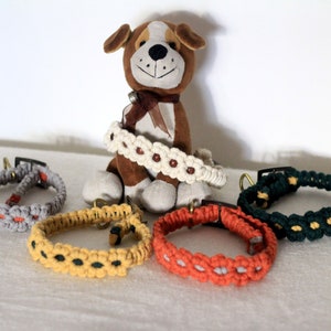 Adjustable Macrame Dog Collar and Leash Set Handmade Macrame Dog Leash Handmade Dogs Collar Cats Collar Pet Gift Pet Accessory zdjęcie 3