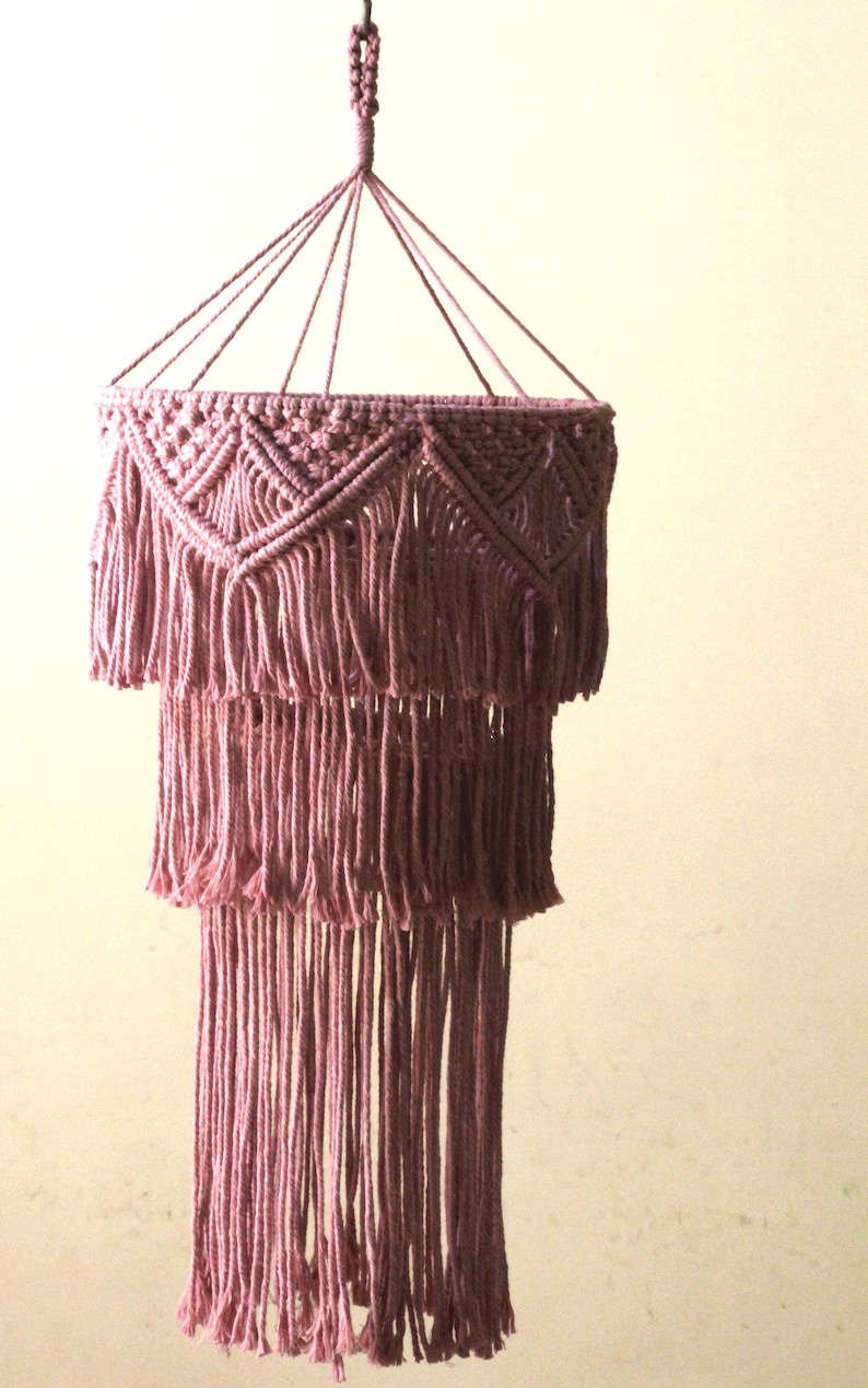 Modern Macrame Chandelier / Boho Macrame Lamp Shade ...