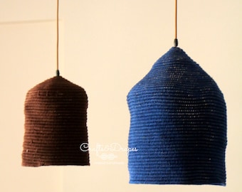 Handmade Crochet Lampshade: Boho Basket Light Pendant