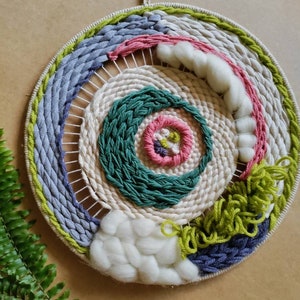 Round Woven Wall Hanging: Contemporary Fiber Art, Loom Weaving