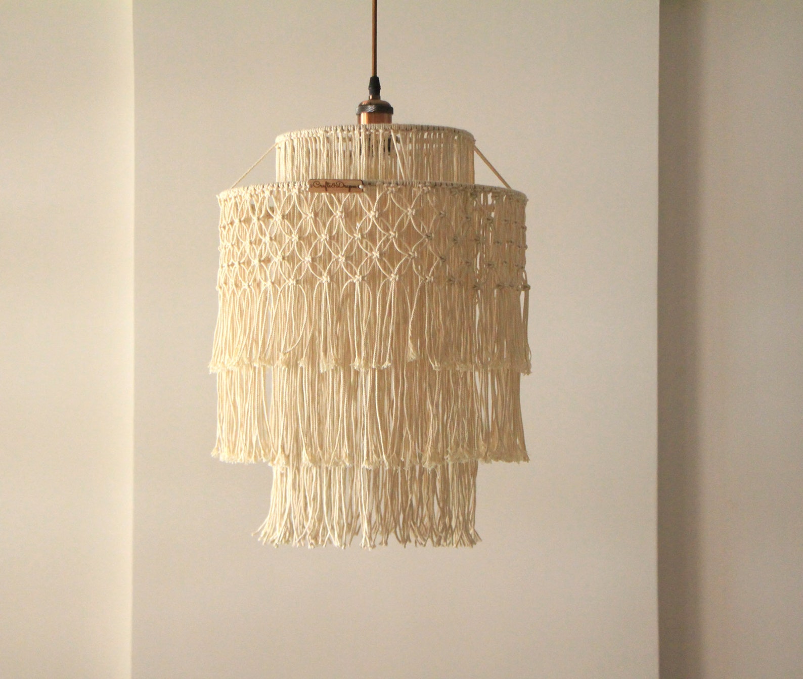 Boho Macrame Lampshade Rustic Raffia Lampshade Ceiling - Etsy