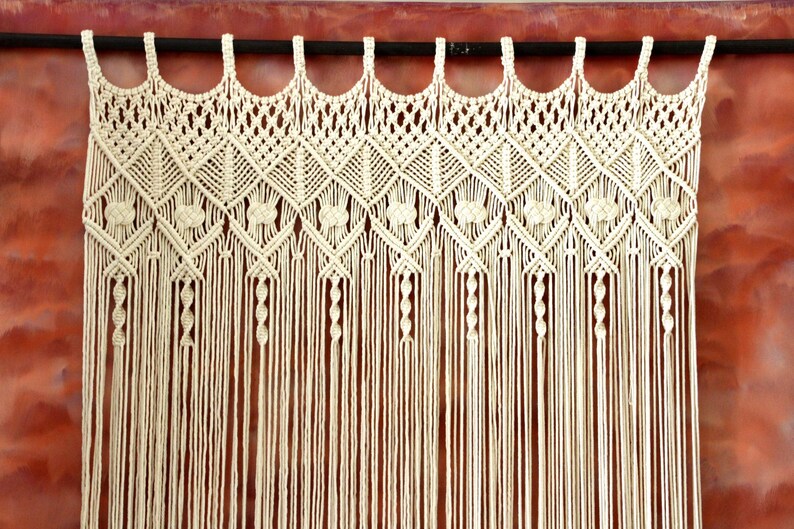 Boho Handwoven Macrame Curtain Room Divider Retro Wall Décor Etsy