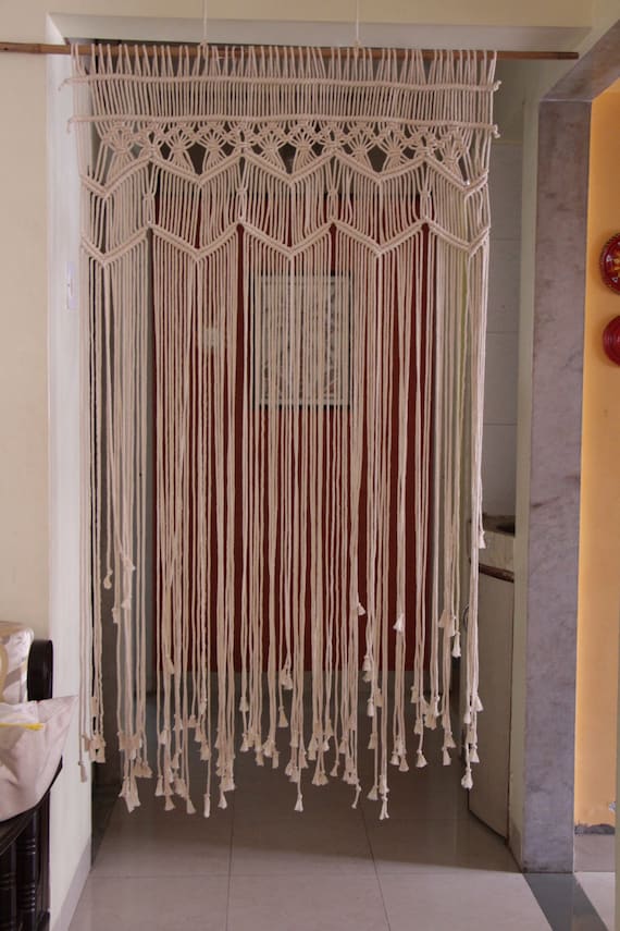 Rideau de porte macramé