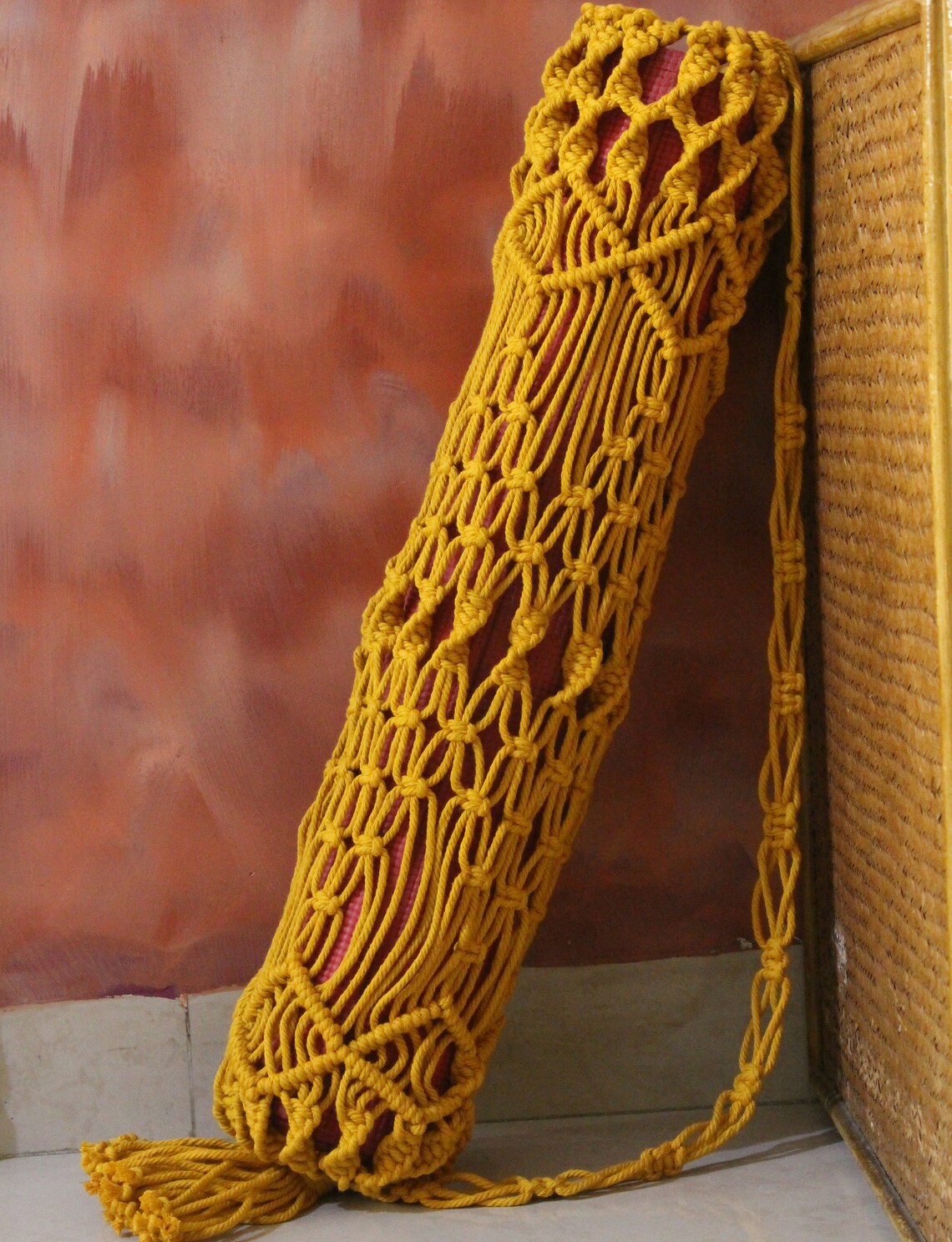 Classy Macrame Yoga Mat Bag Gym Mat Carrier Sports Bags With Etsy