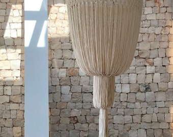 Large Chandelier, Handmade Macrame Lamp shade, Boho Light Pendant, Boho Chandelier, Macrame Lighting, Macrame Fringe Chandelier