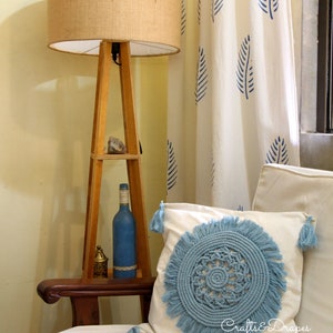 Boho Macrame Cushion cover 17''x17'', Boho throw pillow cover, Handmade Woven Boho Textured Cushion, Hygge Home decor image 2