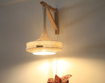 Handgemaakte gehaakte lampenkap: boho katoenen plug inLight