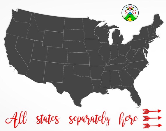Sale Usa Map Svg Cut Files State Cricut Files California Etsy