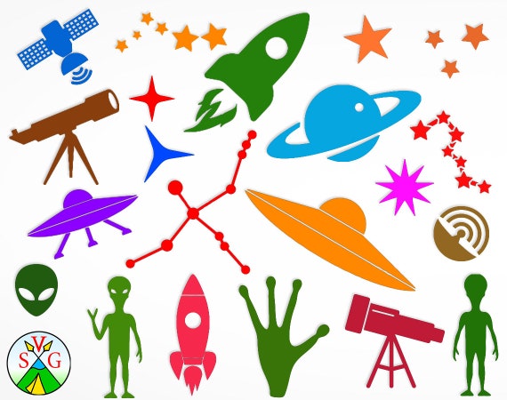 Sale Space Svg Cut Files Alien Cricut Files Stars Etsy
