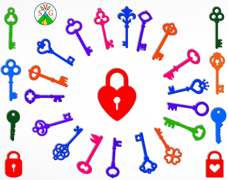 Download SALE Keys svg cut files lock cricut files love lock | Etsy