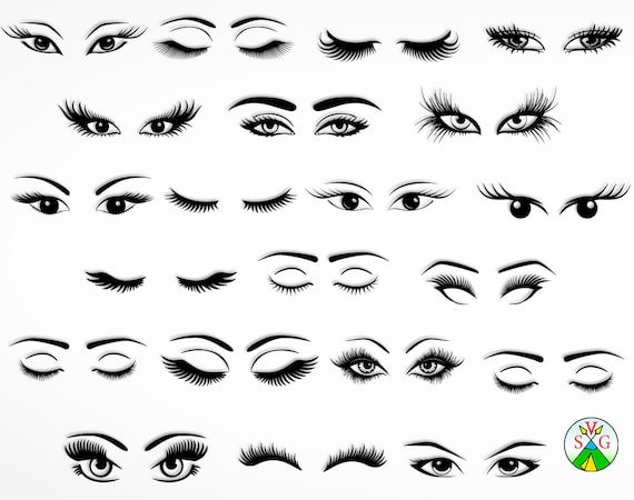 Download SALE Lashes svg cut files eyes cricut files eyebrow | Etsy