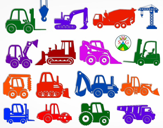 Sale Trucks Svg Cut Files Excavator Cricut Files Etsy