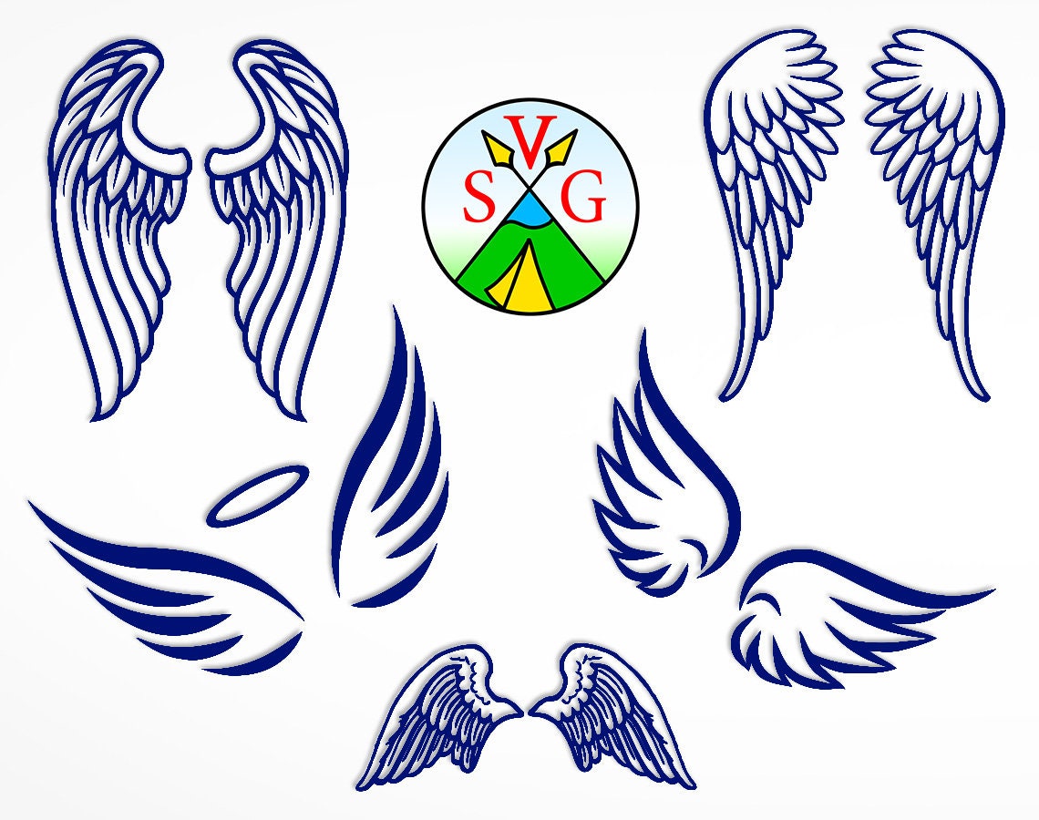 Layered Angel Wings Svg Project - Layered SVG Cut File Layered Angel Wings Svg Project - Layered SVG Cut File
