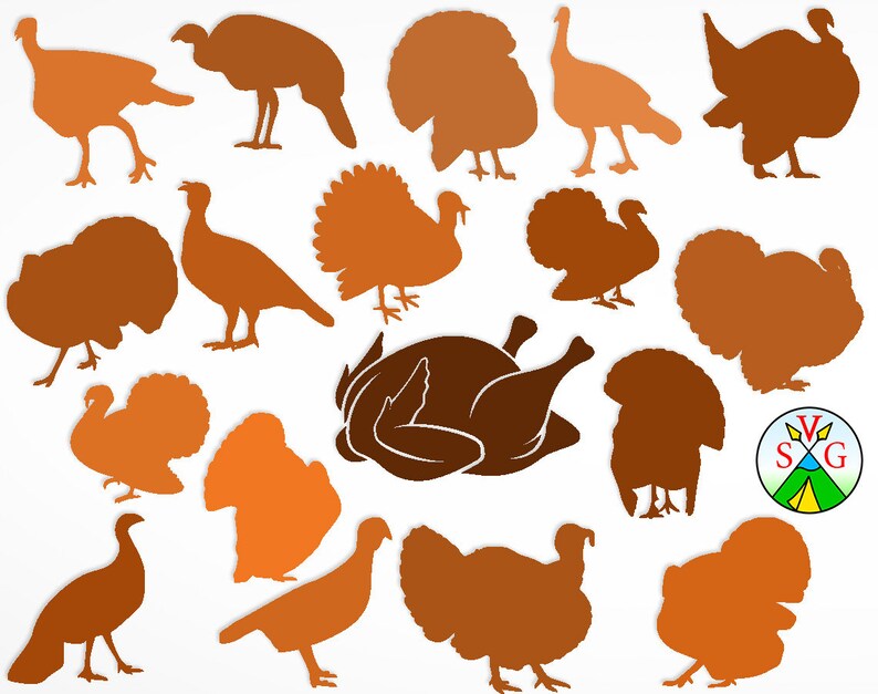 Download Papercraft Kits St21 Family Silhouette Turkey Svg Cut Files Sale Svg Thanksgiving Day Cricut Files Png Dxf Turkey Clipart Files Eps