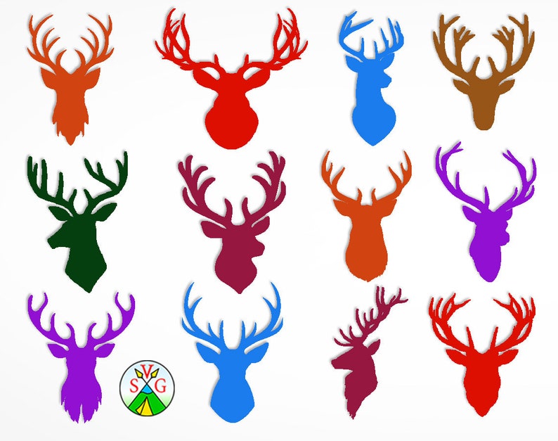 Download Deer Head Svg Cut Files Sale Deer Head Clipart Files Eps Svg Png Deer Antler Cricut Files Dxf St94 Deer Silhouette Paper Party Kids Craft Supplies Tools