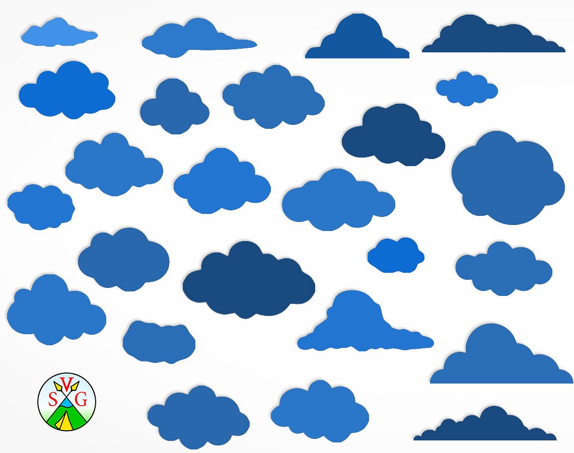 Sale Clouds Svg Cut Files Sky Cricut Files Air Etsy