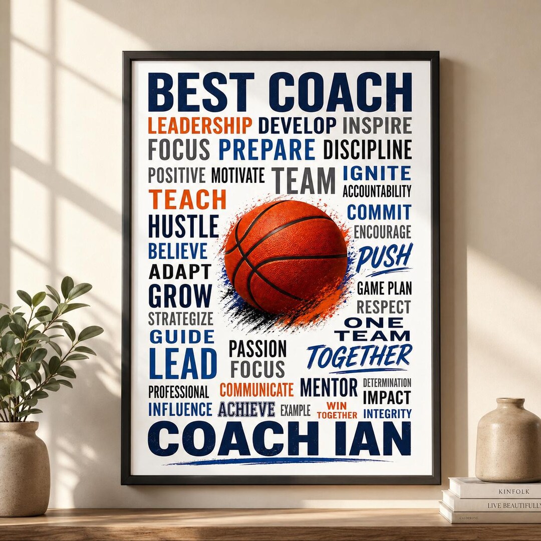 Head Coach Inscriptions Personalized Coach Name Poster, Custom Mentor Office Decor ...