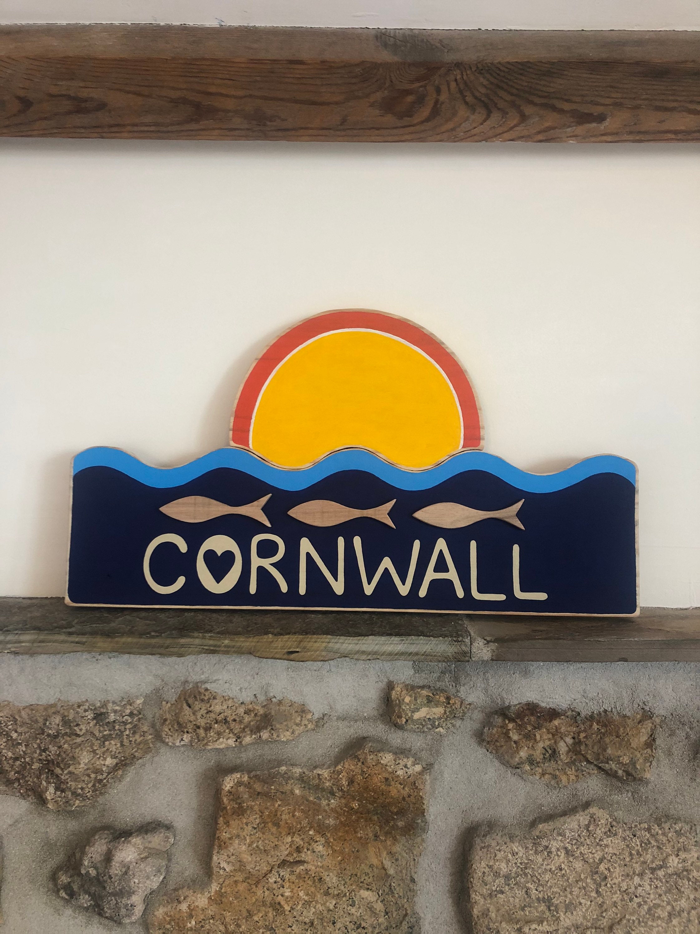 Wooden Hand Painted Cornwall Sign Etsy