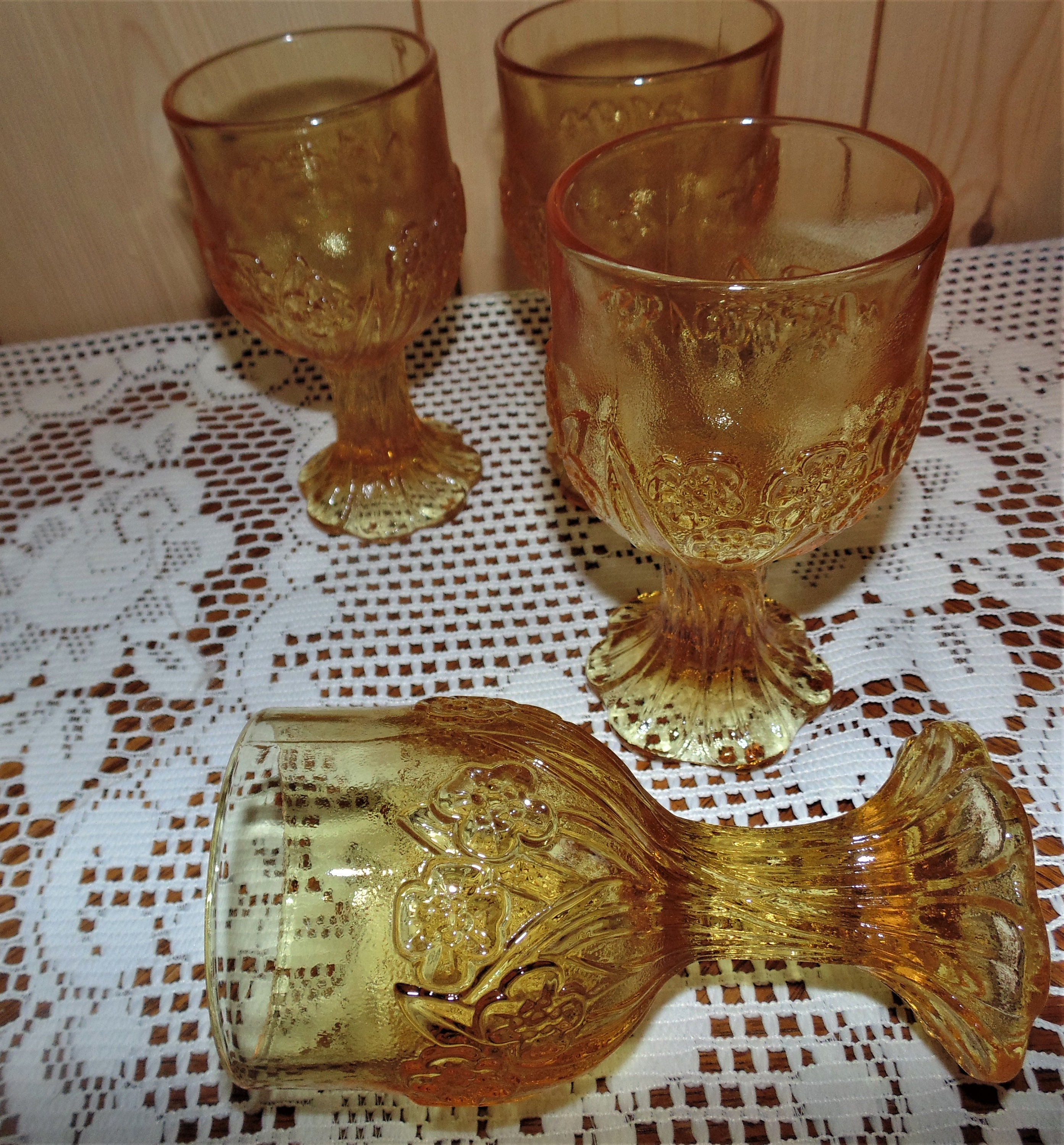 Gold Floral Engraved Drinking Glasses Etsy