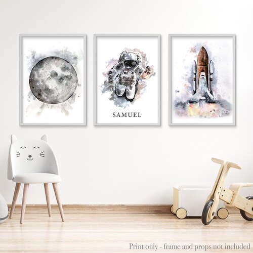 Astronaut Print Space Nursery Decor Nursery Wall Decor Etsy