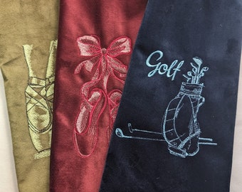 Shoe bags with ballet / golf designs
