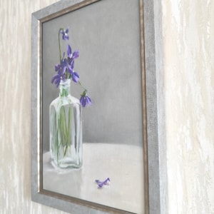 Pintura al óleo original enmarcada. Pintura al óleo de flores de 23,4 x 33,4 cm. Regalo para el Día de la Madre. Pintura original hecha a mano. Regalo de aniversario para ella.