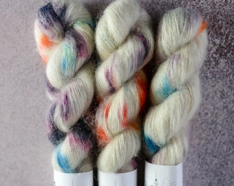 Mohair Silk Lace, hand dyed mohair, BKD KId Silk Lace "Frapuccino"