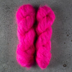 Neon mohair yarn, hand dyed mohair wool, chunky mohair, knitting mohair