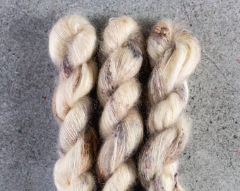 Hand dyed kid silk lace, mini skeins, 210m in 45g, BKD Yarn "Shepherdess"