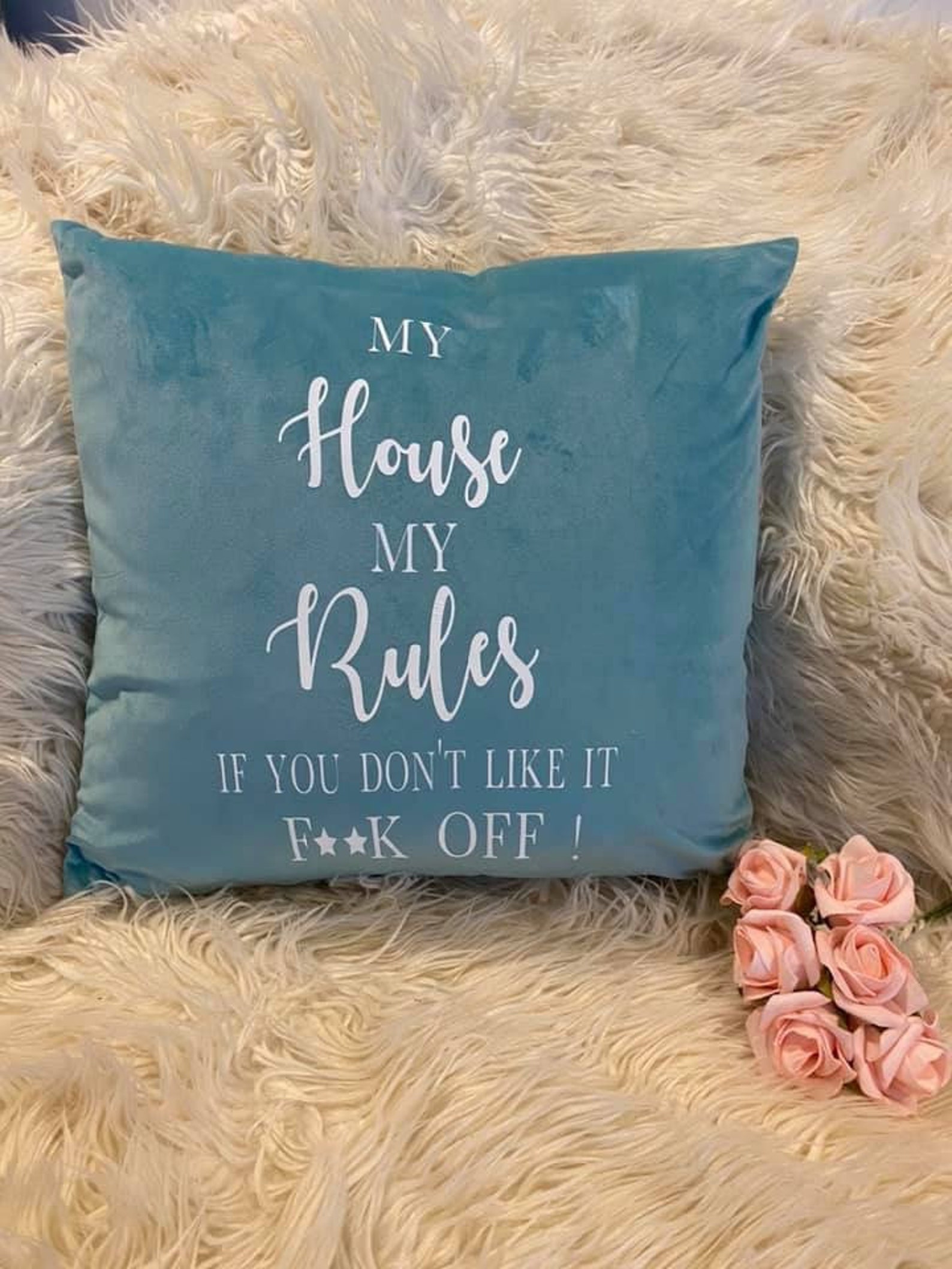 Personalised Cushion, Funny Quote, Humour, Your Text, Custom Make, Pillow, Rude, Womans Jokes