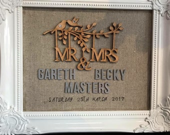 Personalised wedding frame gifts