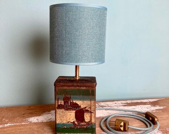 Table lamp Eduscho Sailor, upcycling vintage tin - unique