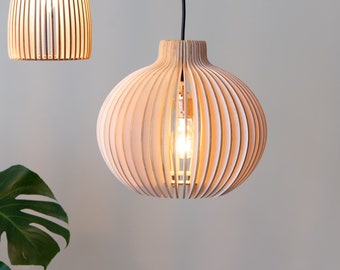 Hanging lamp Kalle, wooden lamp made of birch by rafinesse & tristesse