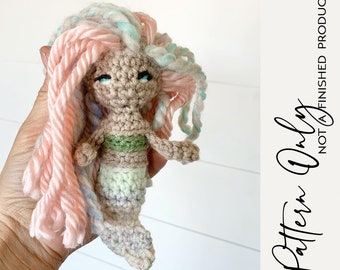 Mini Mermaid | Mostly No Sew | PDF Crochet Pattern