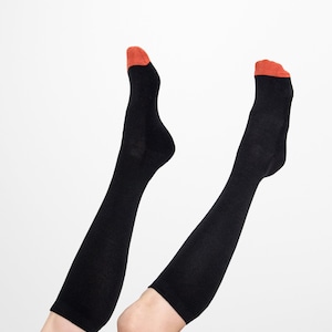 Knee-high socks Black | urban socks | female socks | long socks | elegant socks | sexy socks | warm socks | Banana Socks
