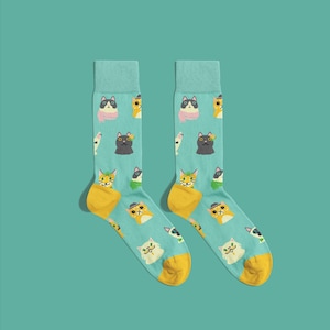 Cat Lover Socks – Cute Cat Pattern Cotton Socks | Gift for Cat Lovers & Animal Enthusiasts