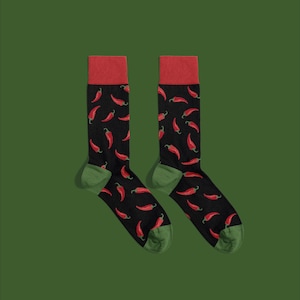 Chilli Socks – Hot Pepper Cotton Socks | Gift for Spice Lovers & Foodies | Bold Fashion Socks