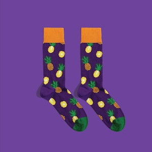 Pineapple Socks: Fun Tropical Combed Cotton Socks