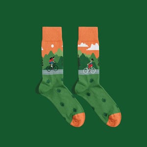 Bike Ride Socks – Fun Bicycle Pattern Cotton Socks | Gift for Cyclists & Outdoor Enthusiasts