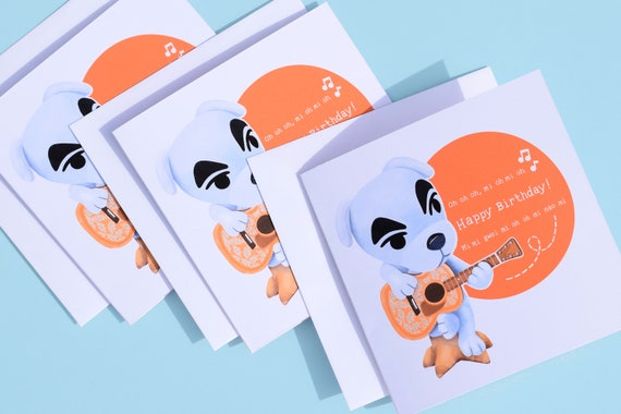 Kk Carte De Joyeux Anniversaire Slider Acnh Animal Etsy