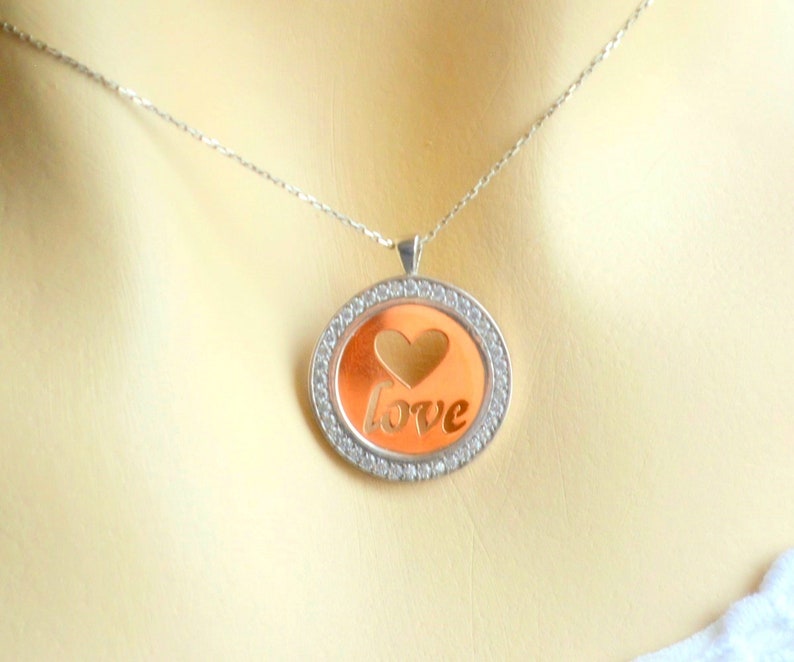 Love Silver Jewelry Rose Romantic Necklace Lover Name Etsy