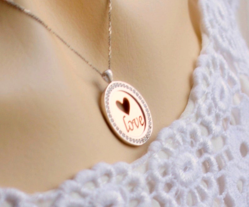 Lover Name Necklace Rose Romantic Necklace Love Silver Jewelry Rose Gold Custom Monogram,Personalized Woman Jewelry Gift to Girlfriend