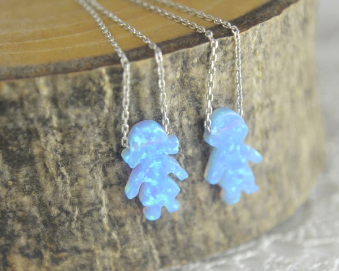 Opal Baby Pendant Baby Boy Necklace Baby Girl Necklace New Etsy