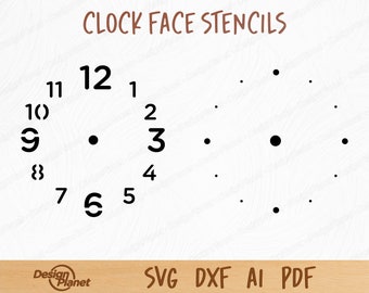 Clock Face Stencil SVG: Laser Cut, Cricut Ready (Digital Download)