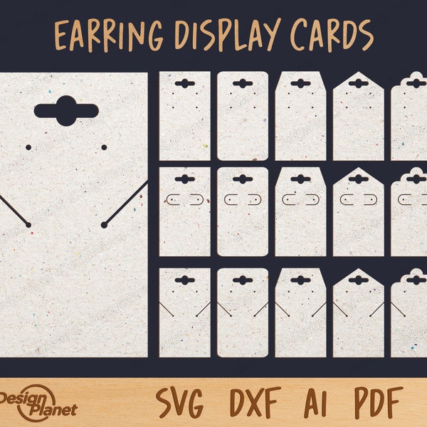 Earring Display SVG, Earring Display Card Template SVG, Jewelry Display Card Cut Template, Earring Svg