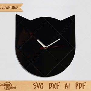 Cat Head Wall Clock SVG: Laser Cut Files (Digital Download)