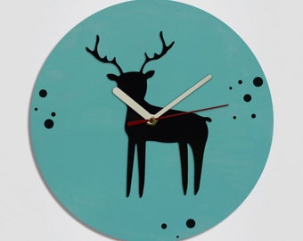 Deer Handmade Modern Wall Clock